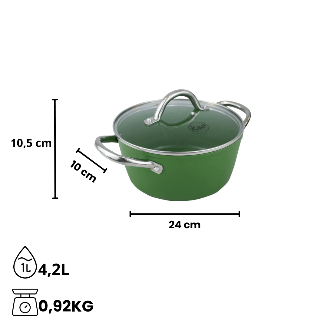Groene kookpot van By CP; hanteerbare en lichtgewicht pan