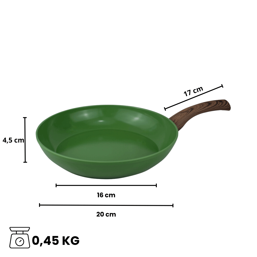 Groene koekenpan van By CP; hanteerbare en lichtgewicht pannen zonder PFAS